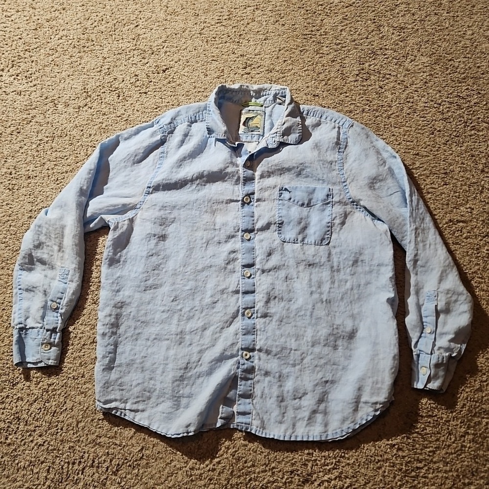 Tommy Bahama Shirt Mens XL Linen Light Blue Button-up Long Sleeves‎ - Picture 4 of 11